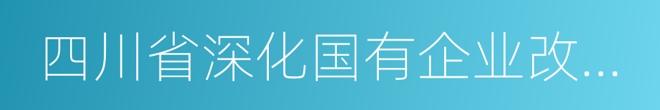 四川省深化国有企业改革实施方案的同义词