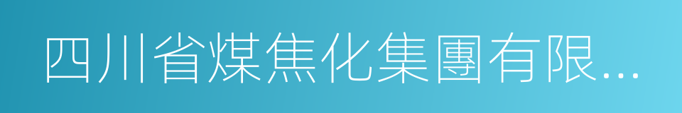 四川省煤焦化集團有限公司的同義詞