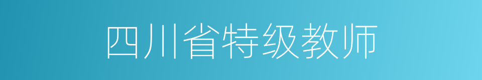 四川省特级教师的同义词