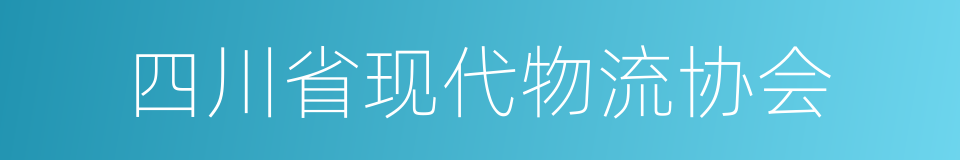 四川省现代物流协会的同义词