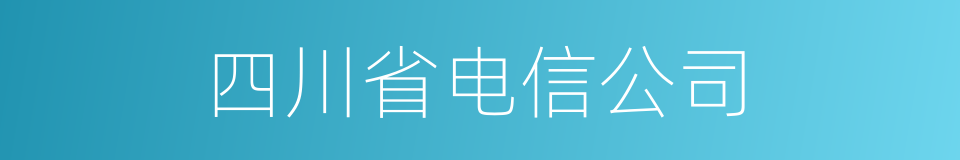 四川省电信公司的同义词