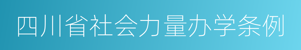 四川省社会力量办学条例的同义词