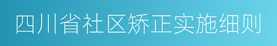 四川省社区矫正实施细则的同义词