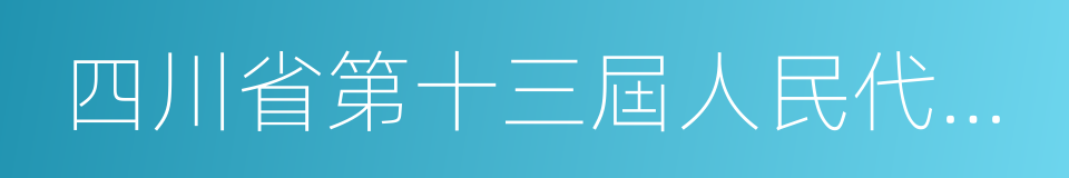 四川省第十三屆人民代表大會的同義詞