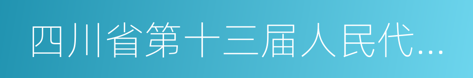 四川省第十三届人民代表大会的同义词