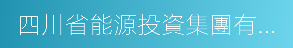 四川省能源投資集團有限責任公司的同義詞