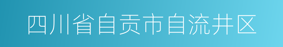 四川省自贡市自流井区的同义词