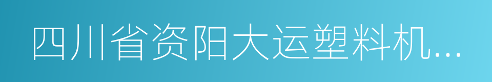 四川省资阳大运塑料机械厂的同义词