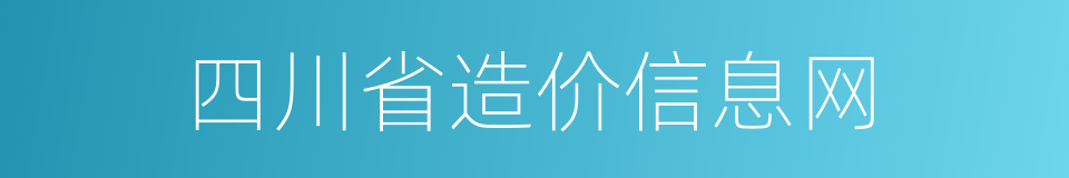 四川省造价信息网的同义词