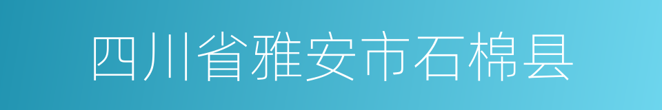 四川省雅安市石棉县的同义词