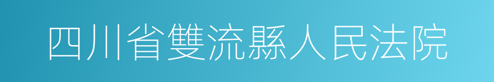 四川省雙流縣人民法院的同義詞