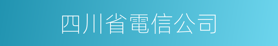 四川省電信公司的同義詞