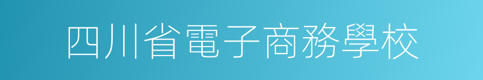 四川省電子商務學校的同義詞