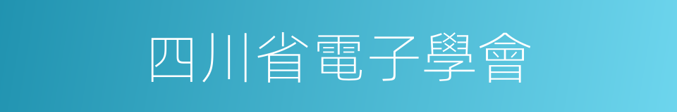 四川省電子學會的同義詞