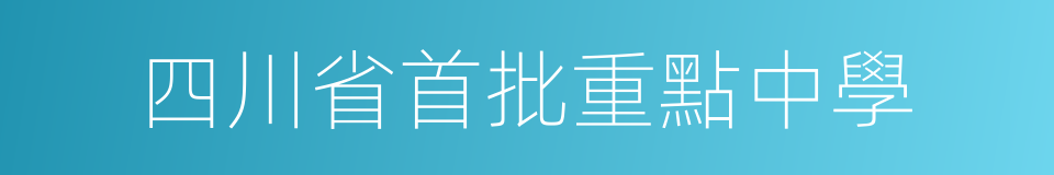 四川省首批重點中學的同義詞