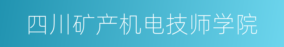 四川矿产机电技师学院的同义词