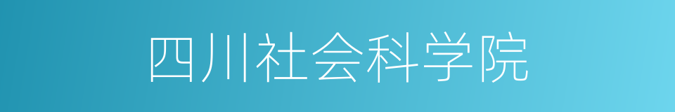 四川社会科学院的同义词