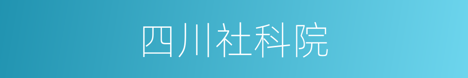 四川社科院的同义词