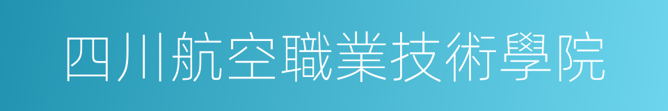 四川航空職業技術學院的同義詞