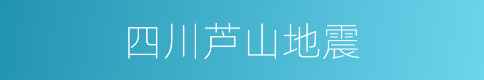 四川芦山地震的同义词