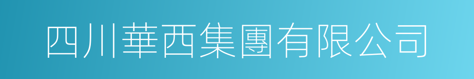 四川華西集團有限公司的同義詞