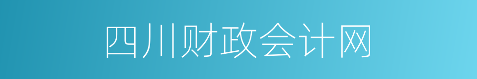 四川财政会计网的同义词