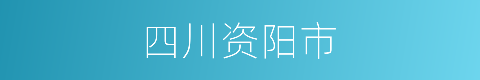 四川资阳市的同义词