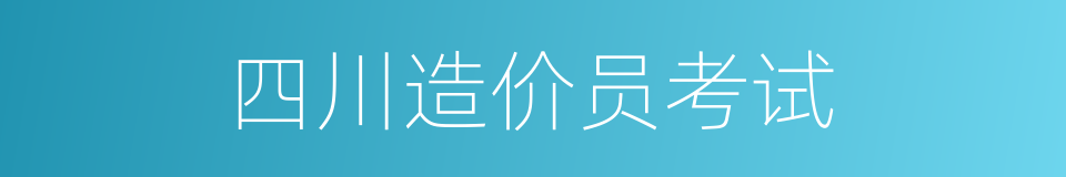 四川造价员考试的同义词