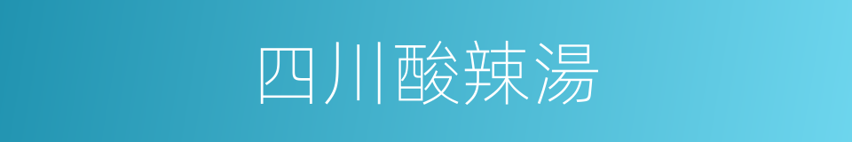 四川酸辣湯的同義詞