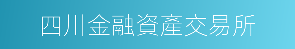 四川金融資產交易所的同義詞