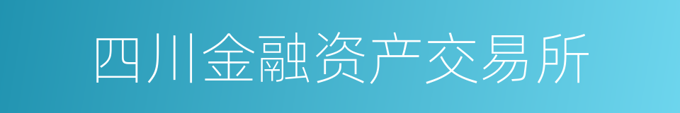 四川金融资产交易所的同义词