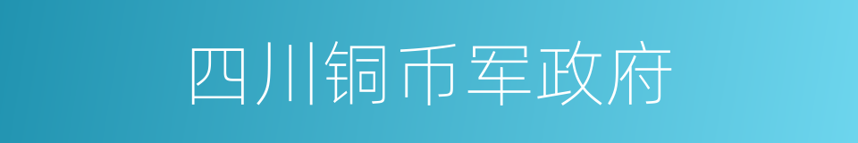 四川铜币军政府的同义词