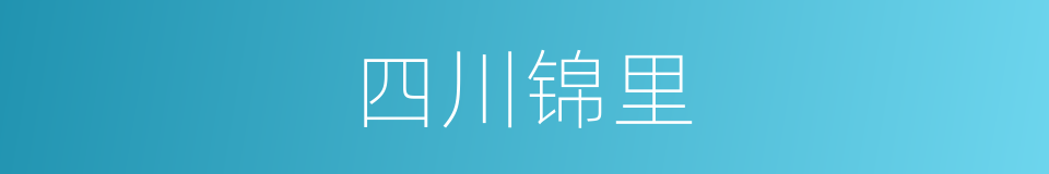 四川锦里的意思