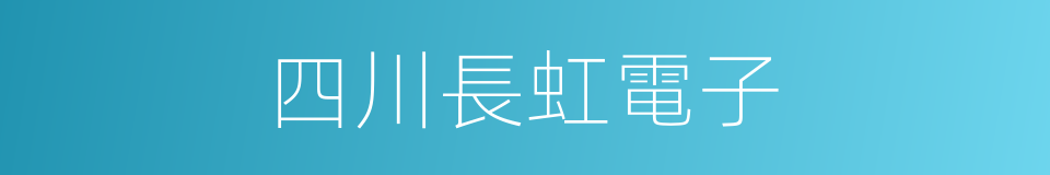 四川長虹電子的同義詞