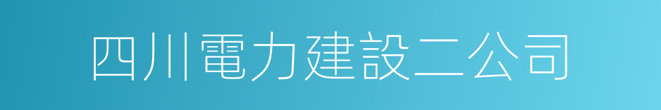 四川電力建設二公司的同義詞