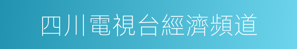 四川電視台經濟頻道的同義詞