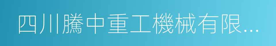 四川騰中重工機械有限公司的同義詞