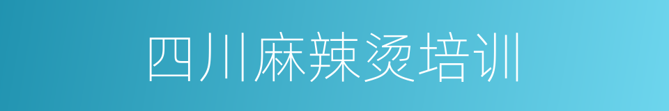 四川麻辣烫培训的同义词