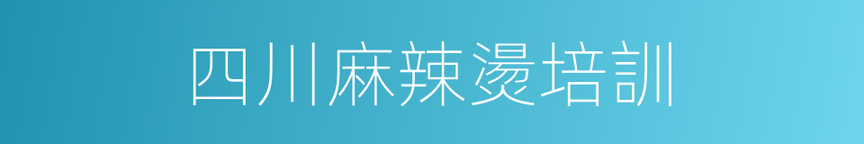 四川麻辣燙培訓的同義詞