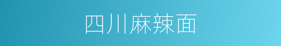 四川麻辣面的同义词