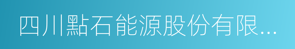 四川點石能源股份有限公司的同義詞