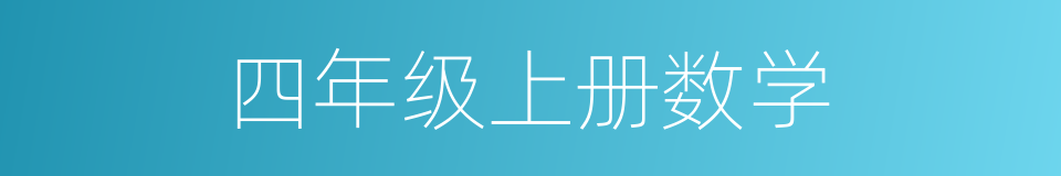 四年级上册数学的同义词