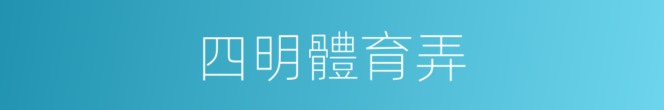 四明體育弄的同義詞