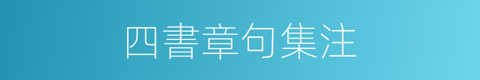 四書章句集注的同義詞