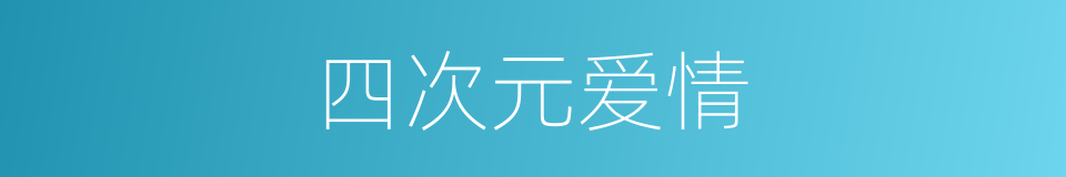 四次元爱情的同义词
