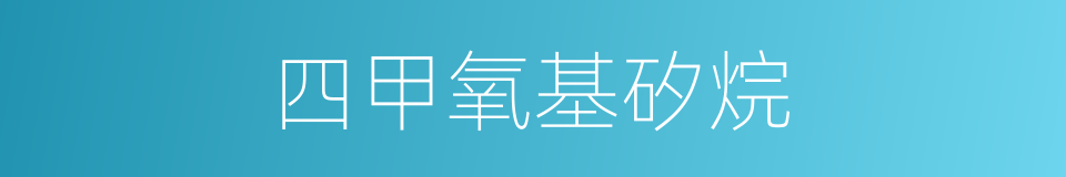 四甲氧基矽烷的同義詞