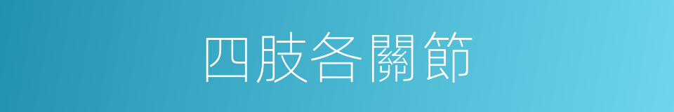 四肢各關節的同義詞