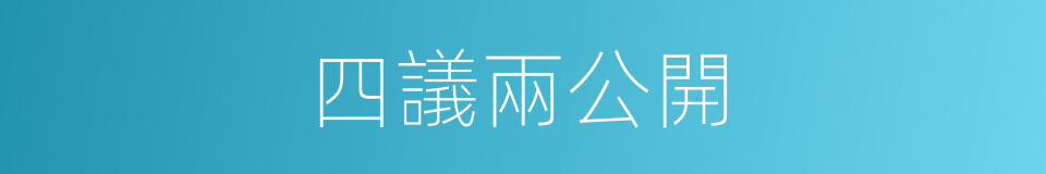 四議兩公開的同義詞