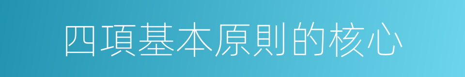 四項基本原則的核心的同義詞