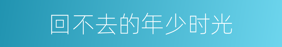 回不去的年少时光的同义词